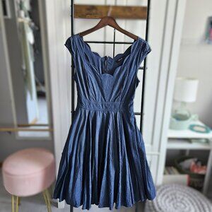 Eshakti Virginia dress, Deep Chambray, Size M-10
